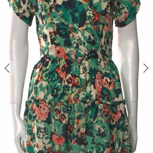 Floral Print Dress with Puff Sleeves
